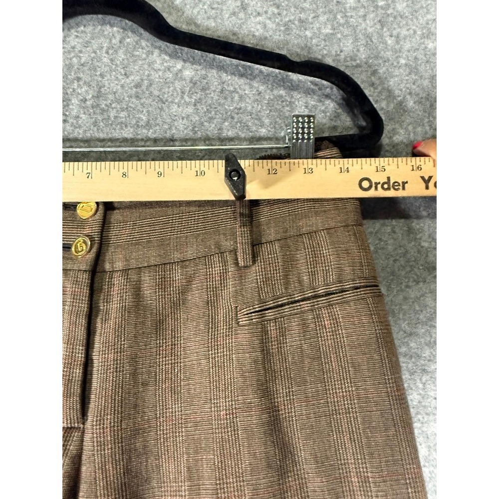 Dolce & Gabbana Brown Plaid Lace Trim Flare Leg Wool Trousers IT‎ 40 women US 4 - Picture 4 of 9